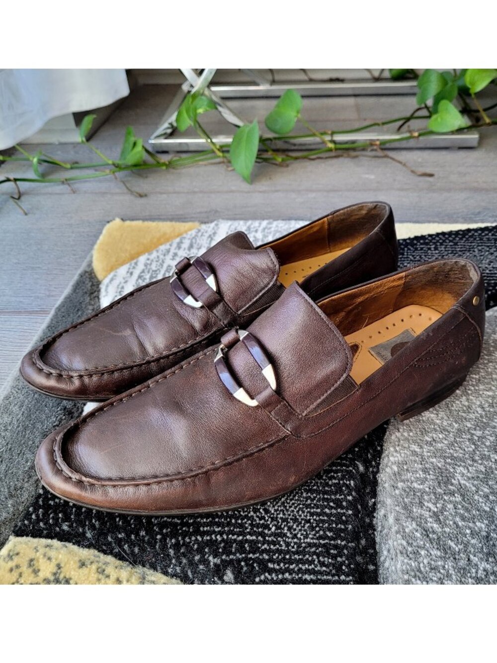 Brand Q Handmade Luxury Italian Brown Leather Almond Toe Moccasins